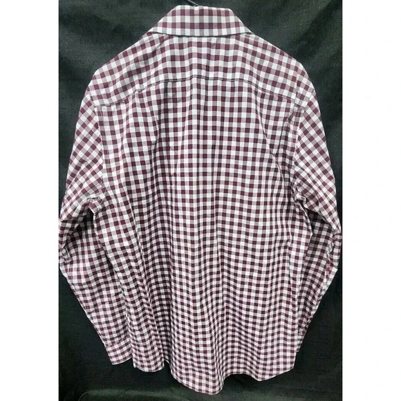 Banana Republic Men's Large Fit Camden Red Plaid Dress Shirt Button Up‎ New - Picture 6 of 11